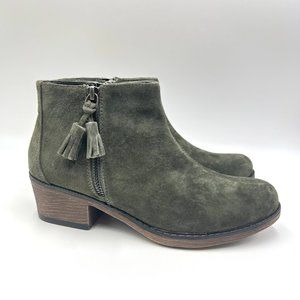 7.5 AA 7.5N 7.5 NARROW Propet Womens‎ Green Suede Leather Ankle Boots Booties